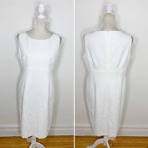 KASPER white brocade sleeveless sheath dress